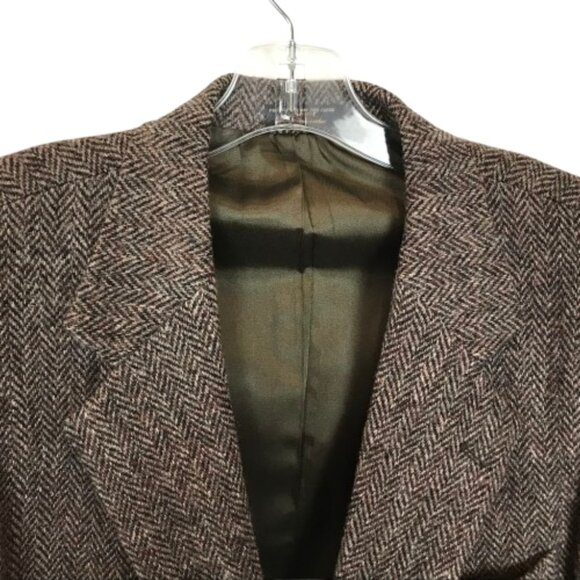 Mens Size 43 REGULAR 43R Vintage Harris 100% Scottish Wool Tweed Blazer Jacket - Picture 2 of 7